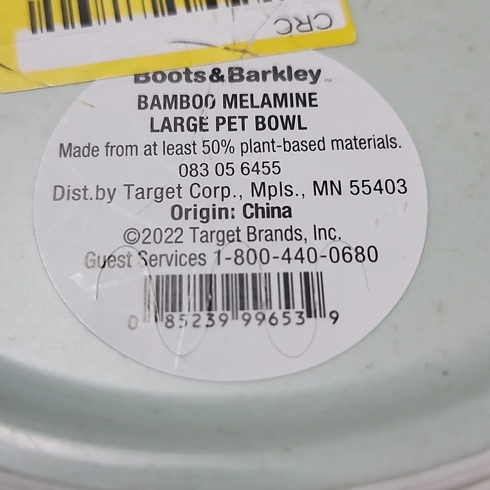 Boots and Barkley Bamboo Melamine Large Pet Bowl